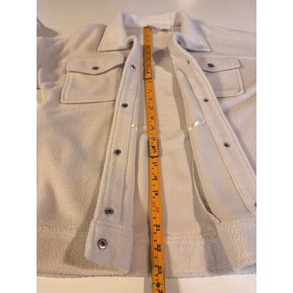 BB Dakota Women’s Cream Fleece Sherpa Shirt Jacket Shacket Size XS - Picture 5 of 8